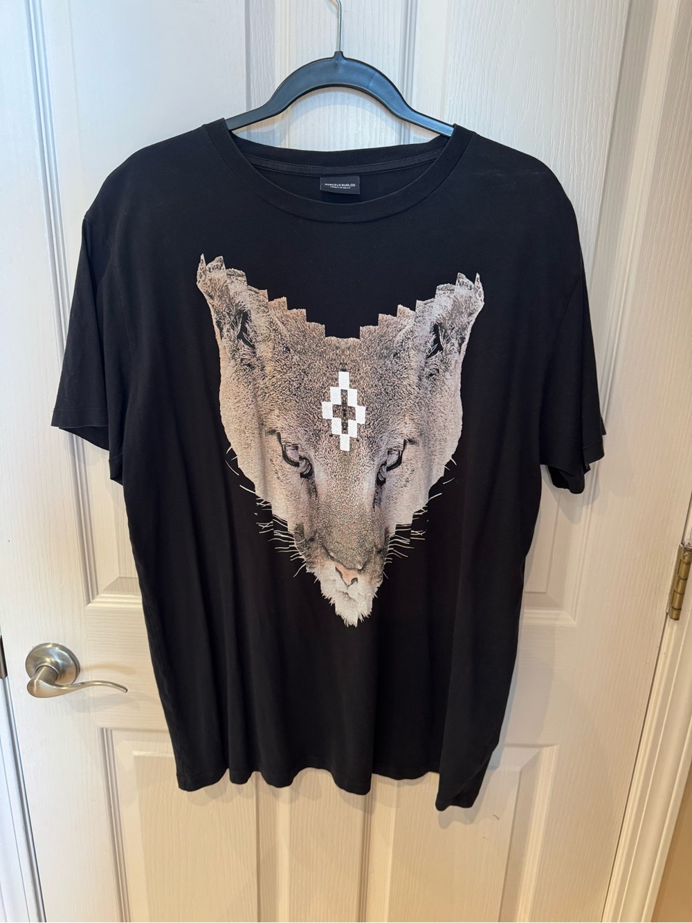 Marcelo Burlon County of Milan Lion Head Graphic T-Shirt Black Size XL